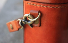 Handmade Brown Leather Mens Small Box Bag Shoulder Bag Messenger Bag for Men - iwalletsmen