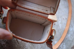 Handmade Brown Leather Mens Small Box Bag Shoulder Bag Messenger Bag for Men - iwalletsmen