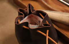 drawstring pouch bag Leather Coin Pouch Drawstring Pouch Male Coin Pouch Small Coin Pouch