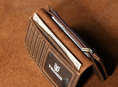 Leather Long Wallets for men Bifold Vintage Men Long Wallet