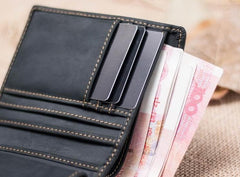 Leather Men Slim Small Wallet Bifold Small Vintage Wallet for Men