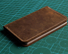 Leather Men Small Slim Travel Wallet Passport Wallet Bifold for Men