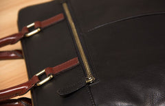 Leather Mens Black Briefcase Shoulder Bag Handbag Work Bag Laptop Bag Business Bag for Men