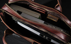 Leather Mens Coffee Briefcase Shoulder Bag Handbag Work Bag Business Bag for Men